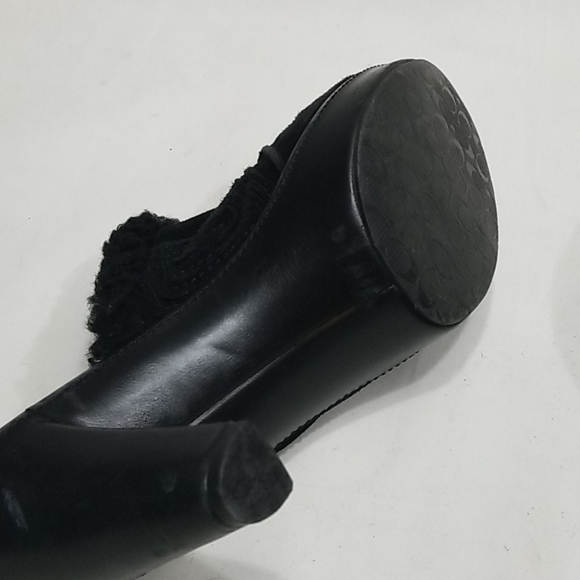 Coach Black Suede Leather Mules Clogs 9B - Picture 6 of 7